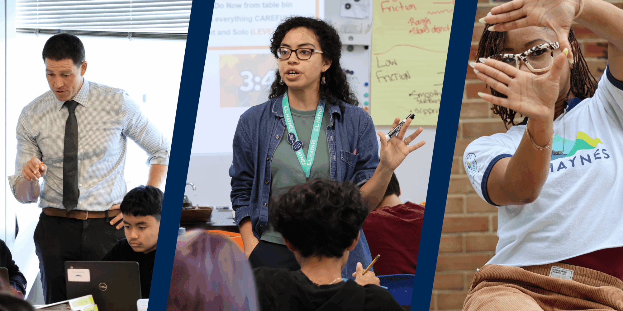 A photo showing three E.L. Haynes teachers.
